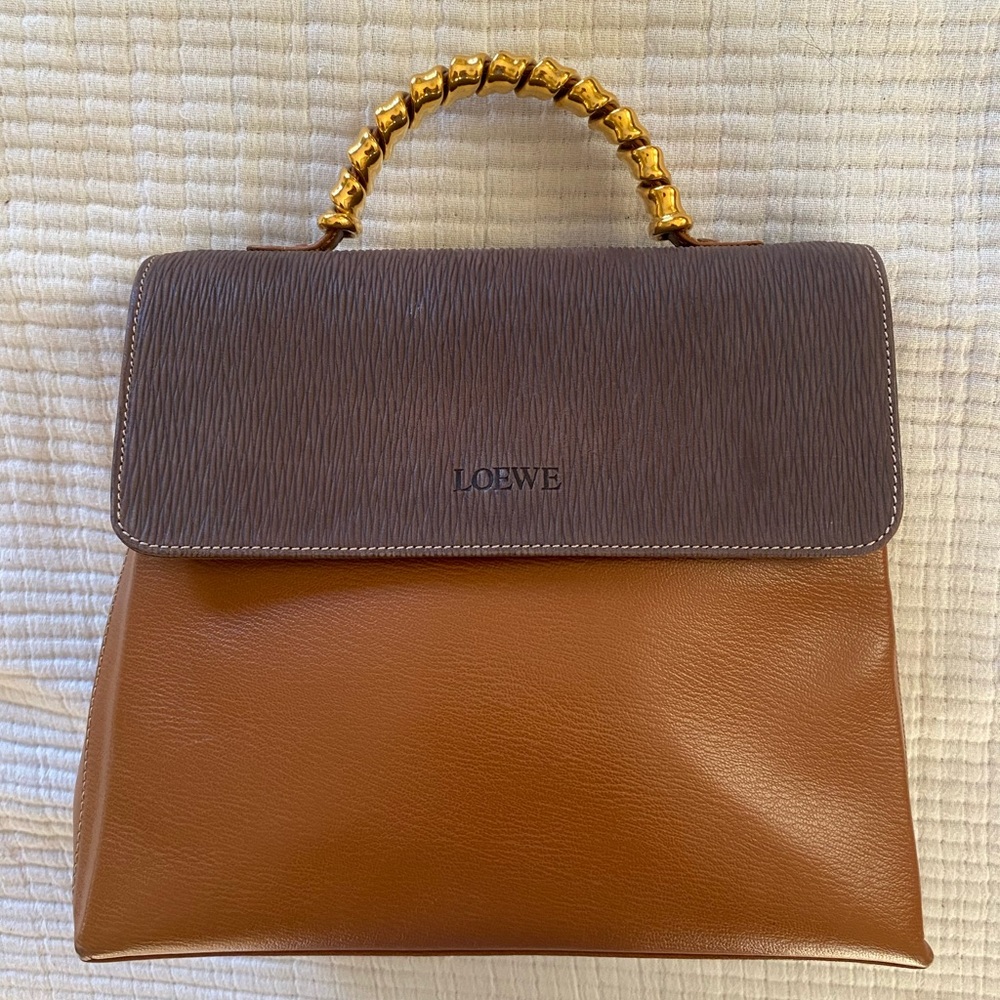 Vintage Loewe Purse with gold twist handle
